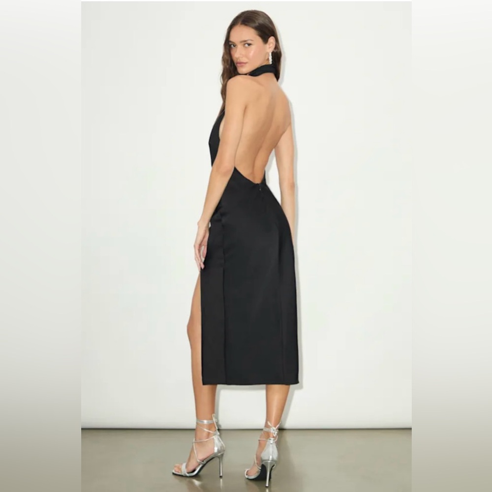 Lulu's Black Halter Midi Dress - Picture 5 of 6